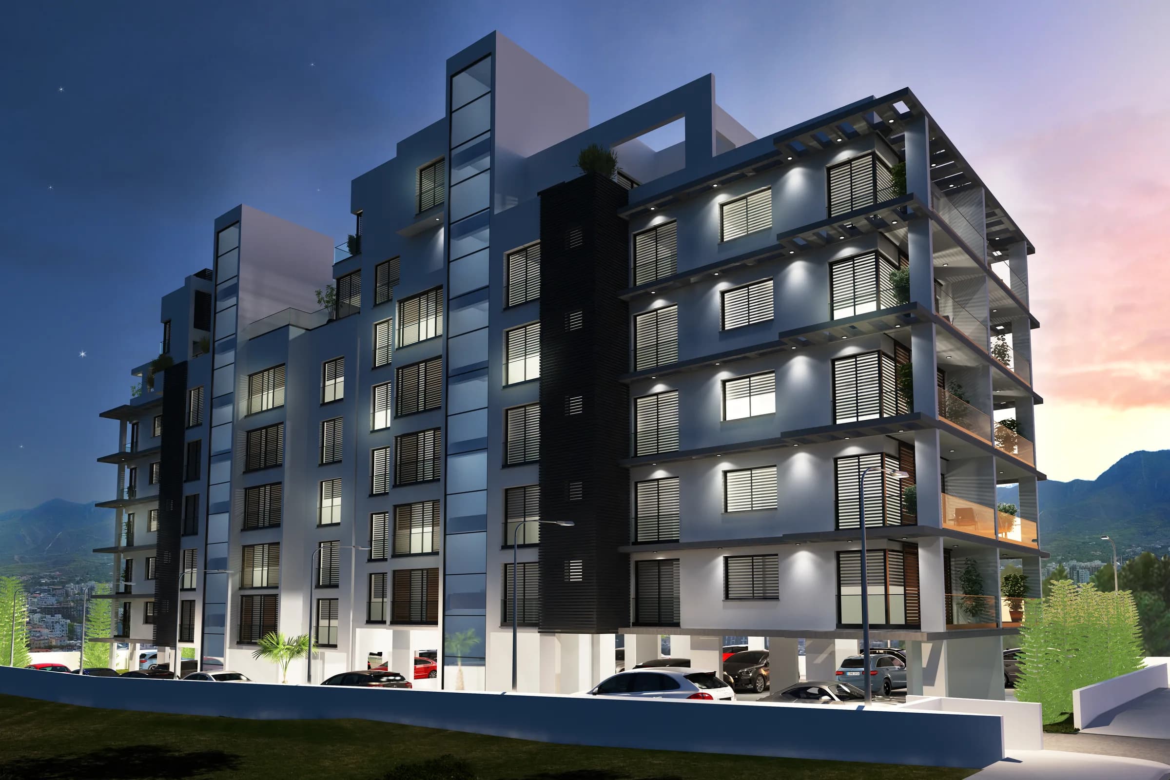 Kaşgar Residence, evening visualisation