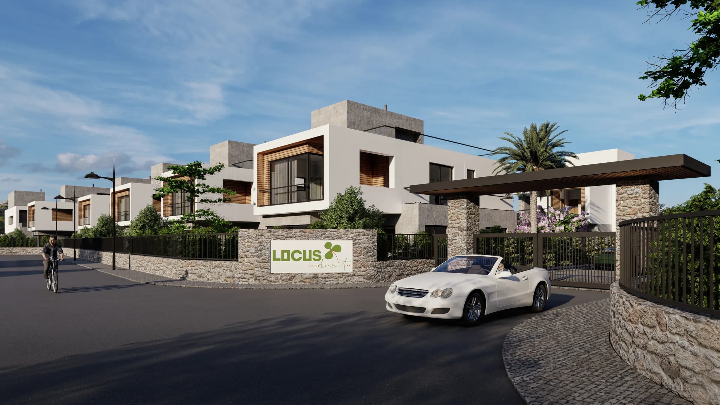 Strzeżony wjazd do Locus Villas, wizualizacja