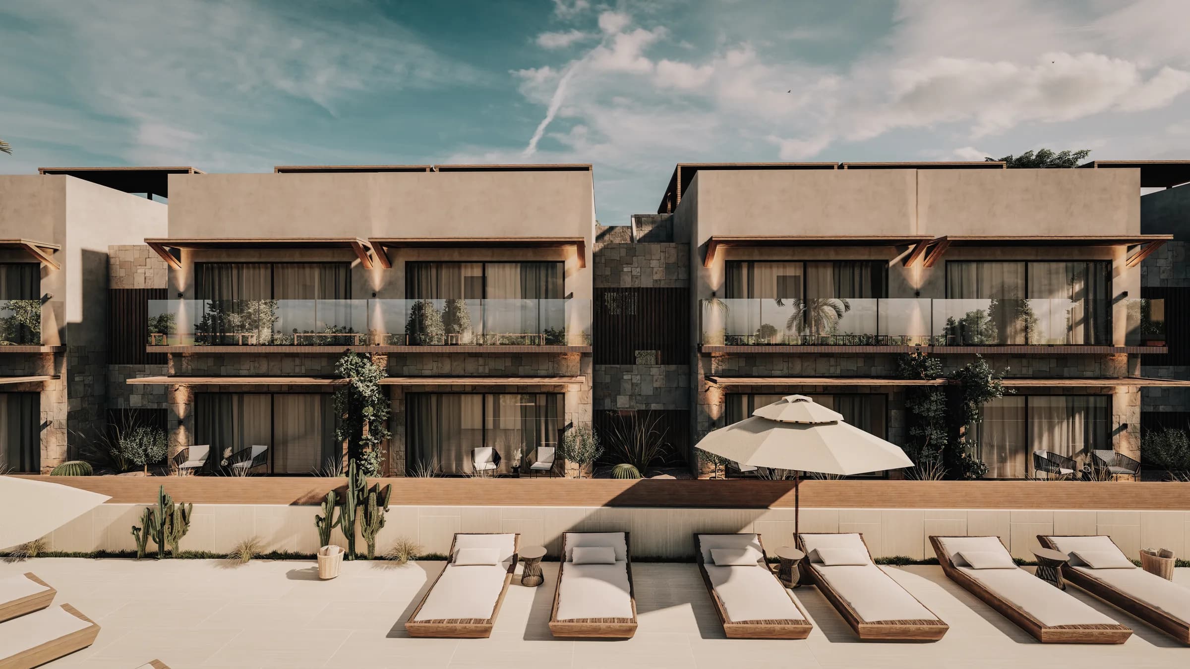 Blocks B and C beside the pool (visualisation)