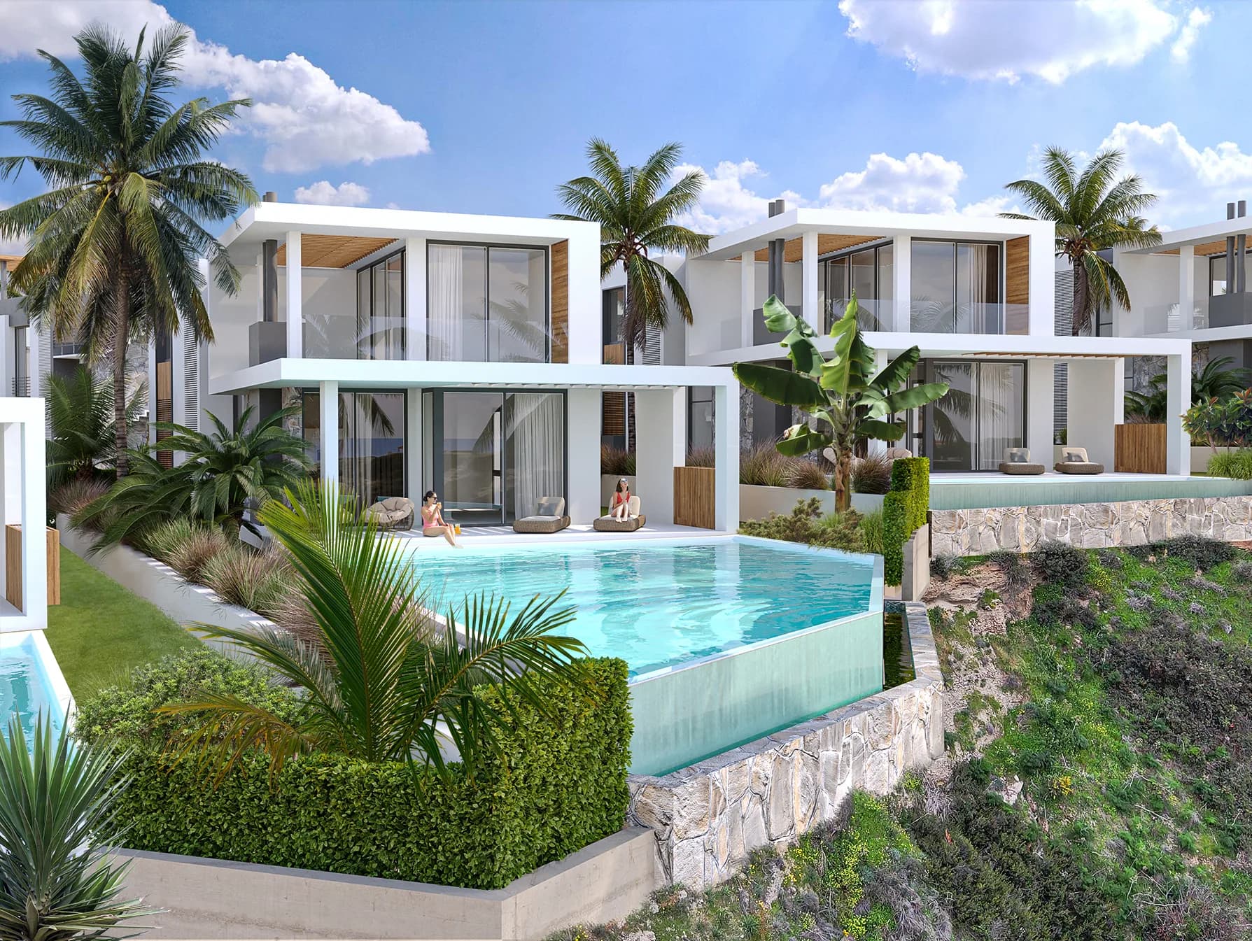 Type A villa with its own infinity pool, visualisation